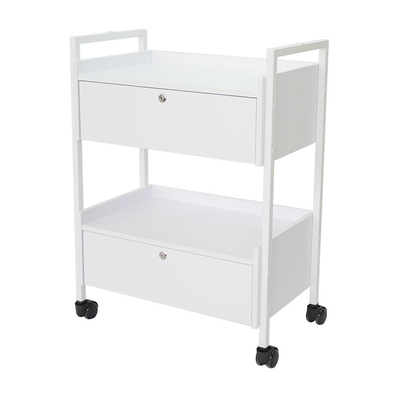 Fashionable beauty salon trolley 2 drawers wooden cart TS-4247