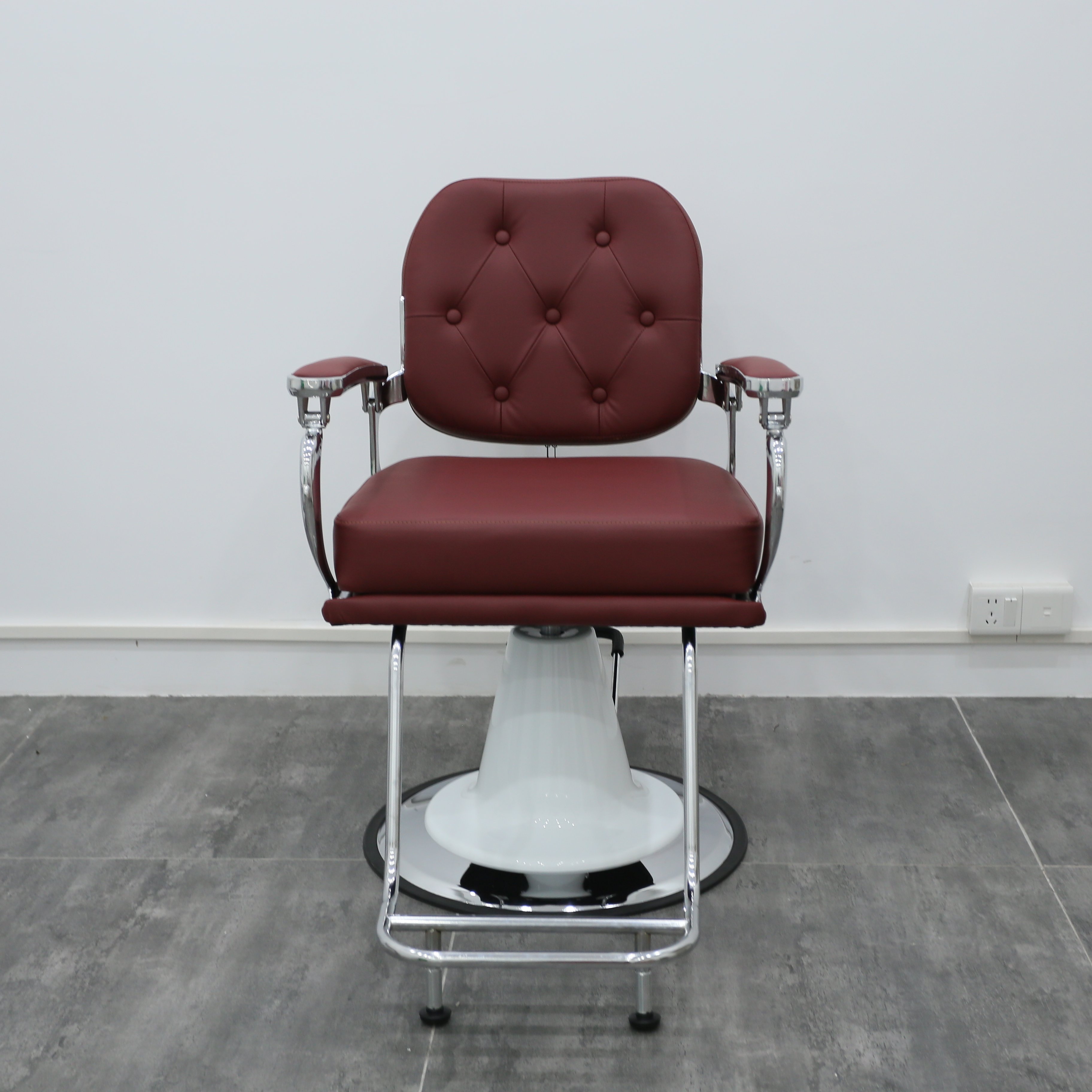 Salon Hair Styling Top Rating Vintage Reclining Barber Chairs Antique Durable Brown Gold Base Hair Barbershop Salon Furniture