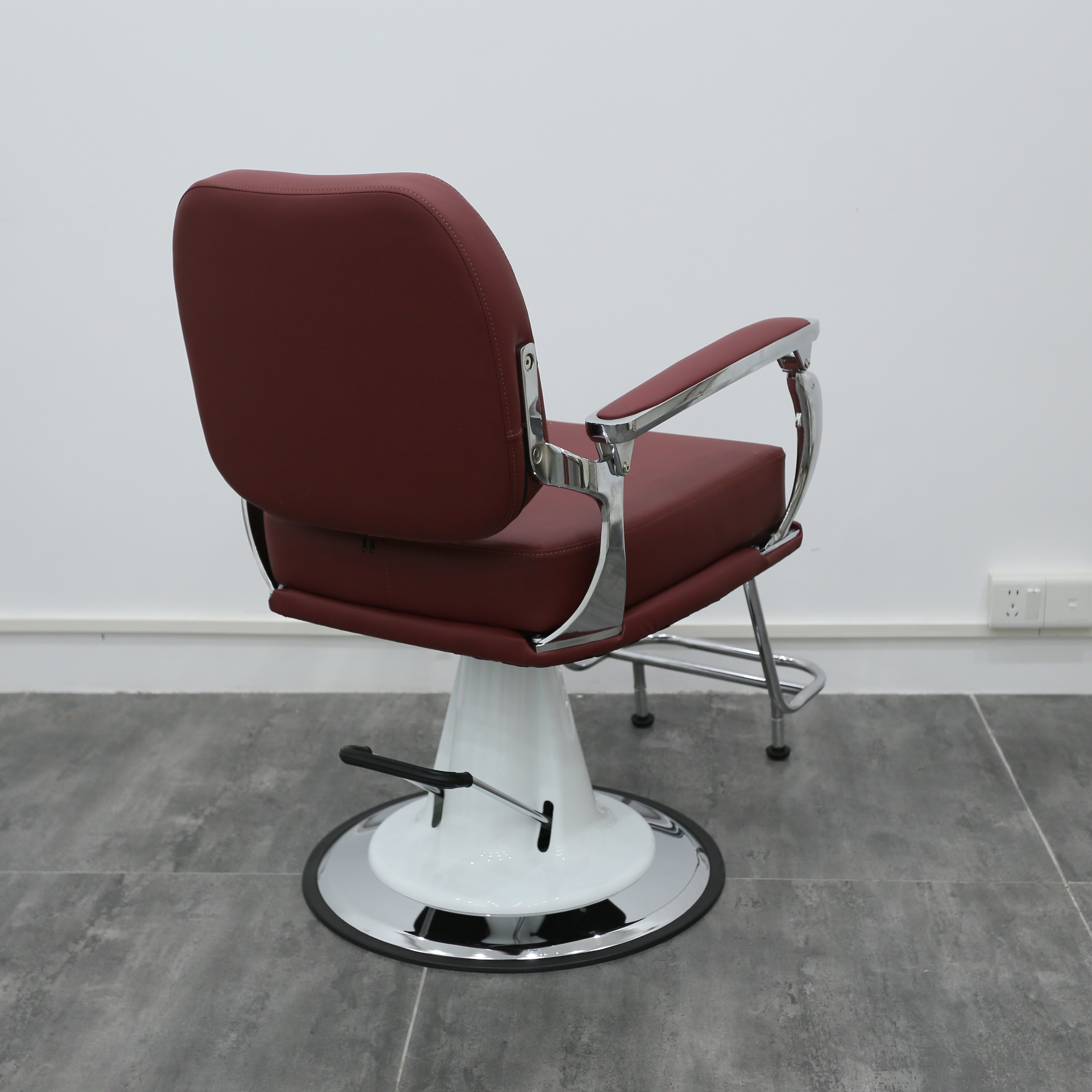 Salon Hair Styling Top Rating Vintage Reclining Barber Chairs Antique Durable Brown Gold Base Hair Barbershop Salon Furniture
