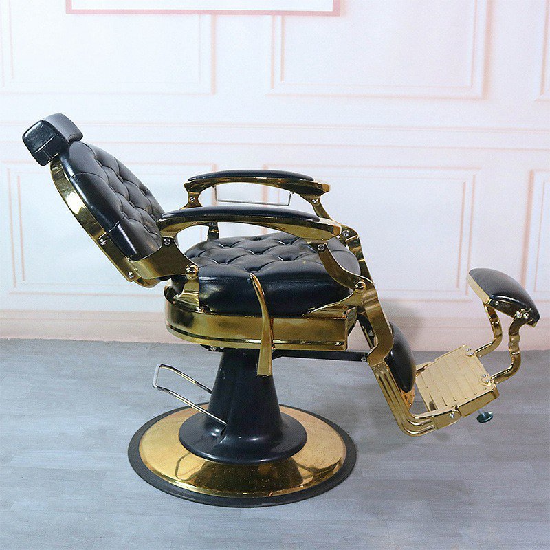 Vintage Green Gold Red Barber Chair Ready to Ship Furniture Salon Equipment Dyeing and Hairdressing Chair for Barber Shop