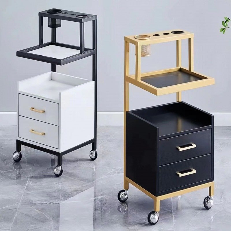 Metal Spa Facial Manicure Hairdressing Trolley Cart with Wheels for Barber Shop Use High Quality Portable Hair Salon Beauty