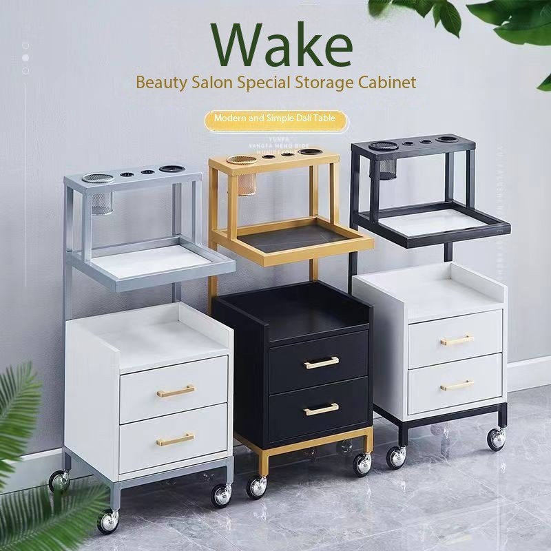 Metal Spa Facial Manicure Hairdressing Trolley Cart with Wheels for Barber Shop Use High Quality Portable Hair Salon Beauty