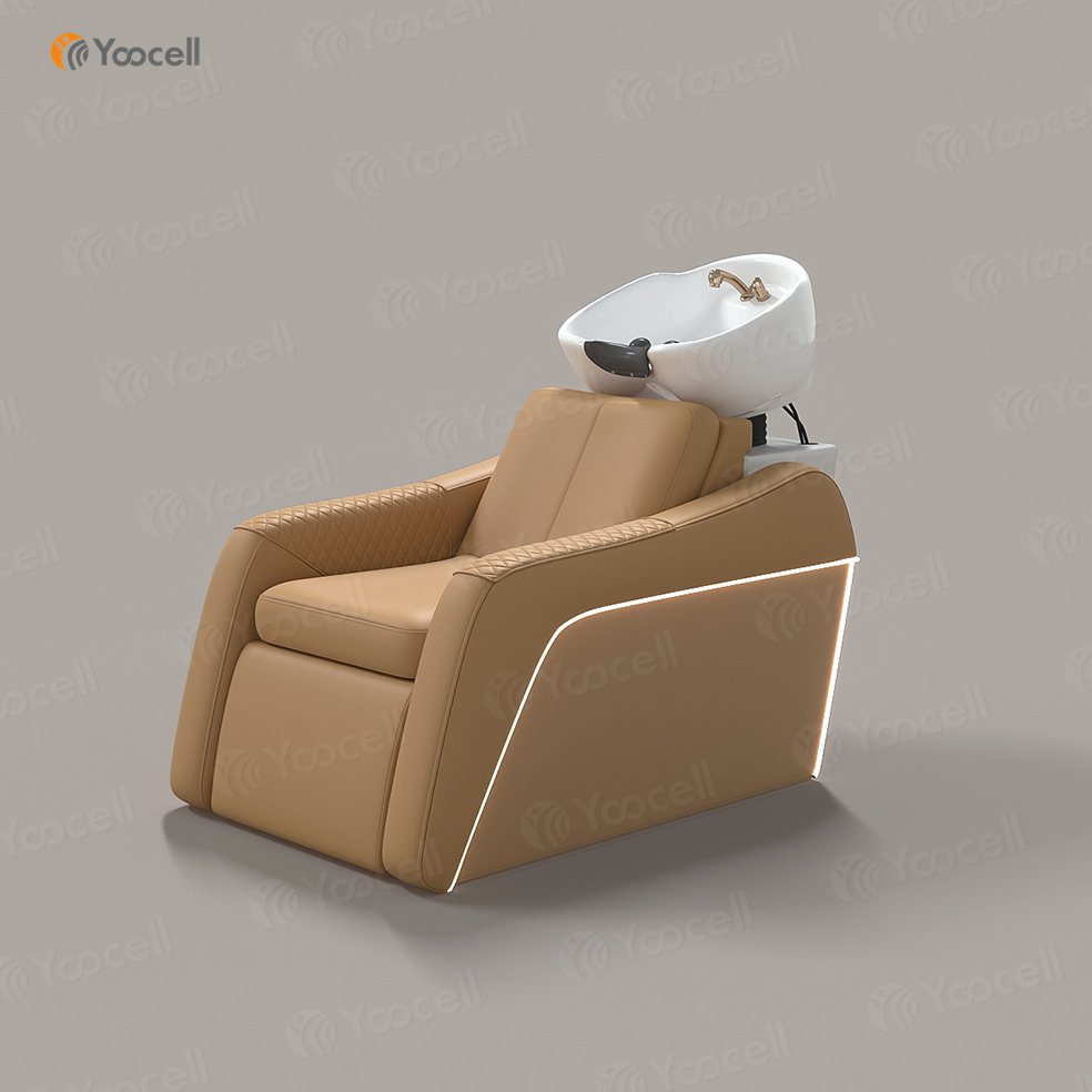 Yoocell Modern Salon Furniture Backwash Head Spa hair shampoo salon Ceramic shampoo bowl and chair equipment