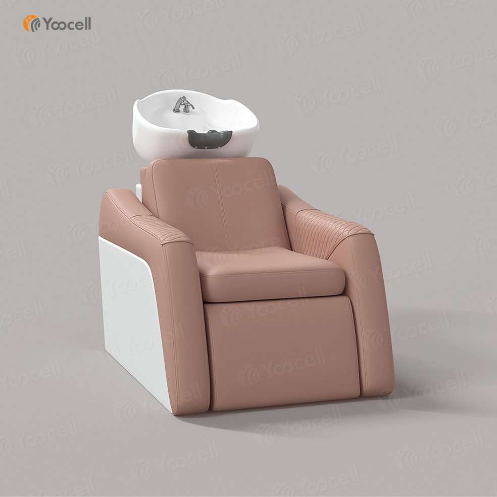 Yoocell Modern Salon Furniture Backwash Head Spa hair shampoo salon Ceramic shampoo bowl and chair equipment
