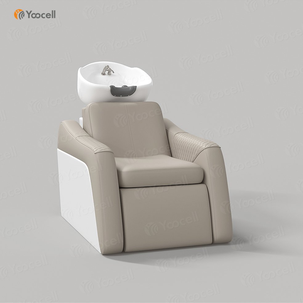 Yoocell Modern Salon Furniture Backwash Head Spa hair shampoo salon Ceramic shampoo bowl and chair equipment