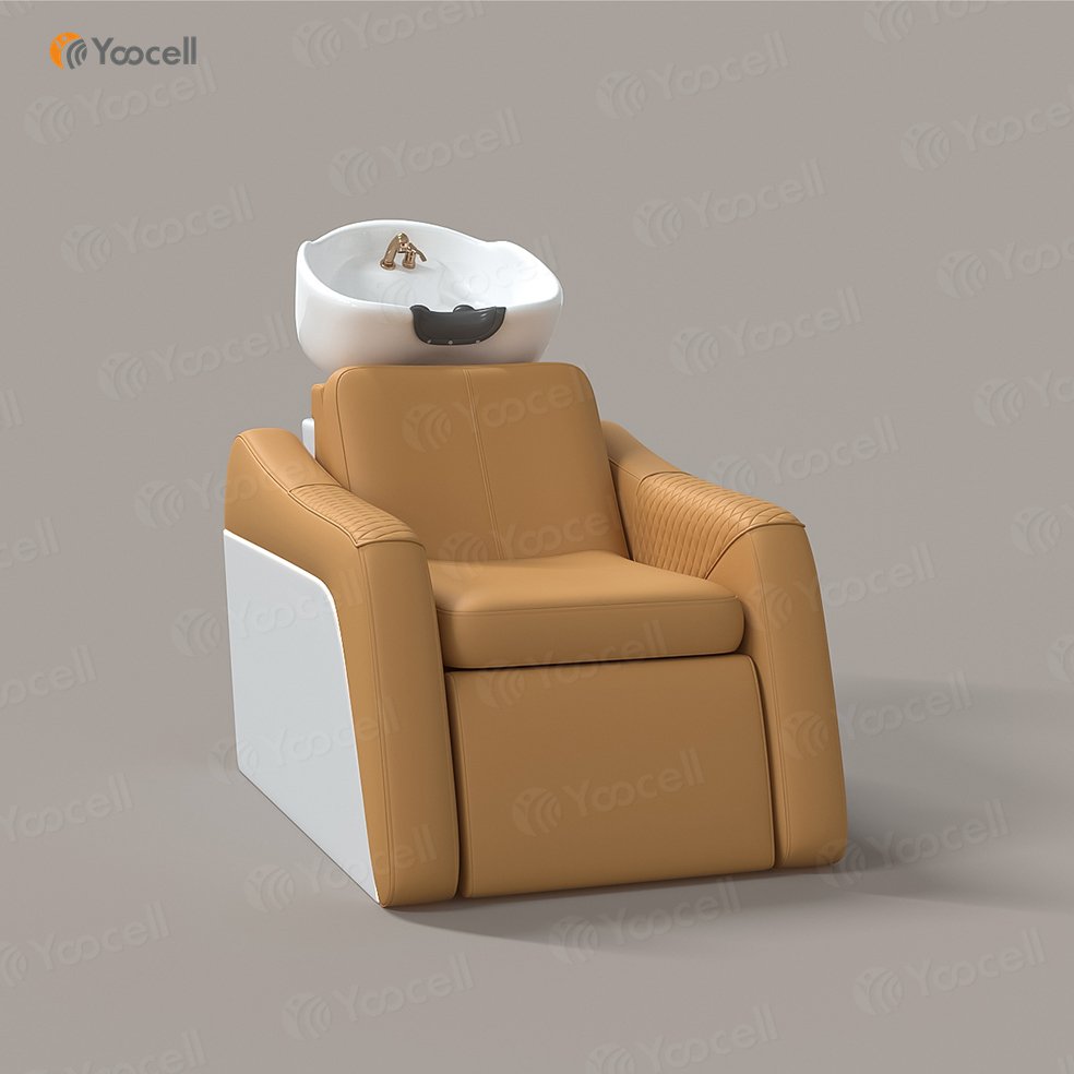 Yoocell Modern Salon Furniture Backwash Head Spa hair shampoo salon Ceramic shampoo bowl and chair equipment