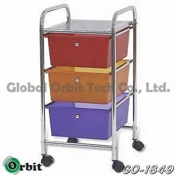 Made in Taiwan Metal 3 Tiers Drawer Storage Trolleys