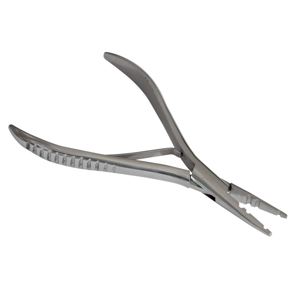 hair extension tool multi function silver linkies microring opener plier with 3 holes for hair extension removal