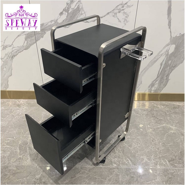 2024 wholesale Barber shop trolley, hair salon and beauty salon special tool cart with drawer