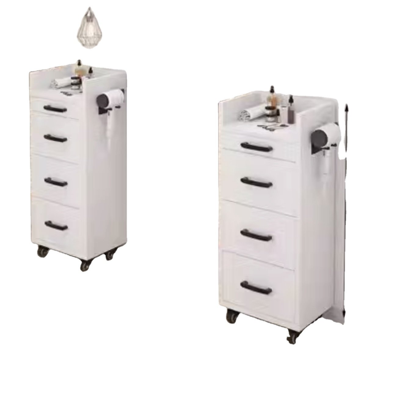 Salon Trolley Hair Salon Locker Barber Shop Tool Cabinet Rack Multi-function Mirror Table Small Cabinet Tool