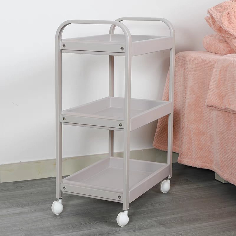 ODM OEM hair salon three-layer storage rack beauty living room metal trolley