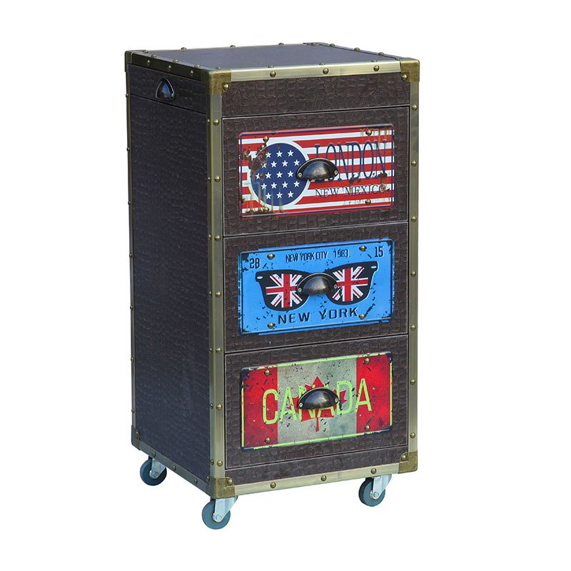 3 Drawers Hair Furniture Wooden Antique Barber Salon Trolley Hairdressing Cart