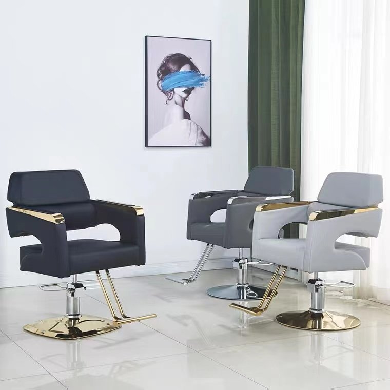 Gold woman men haircut saloon chair hair salon barber chairs for baber