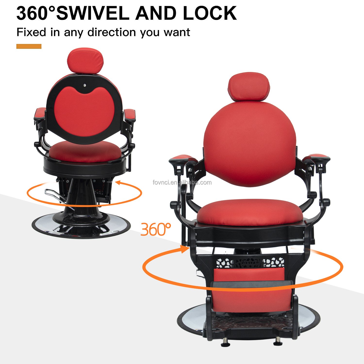 black&red frame synthetic leather salon furniture haircutting modeling barber chair fovnci