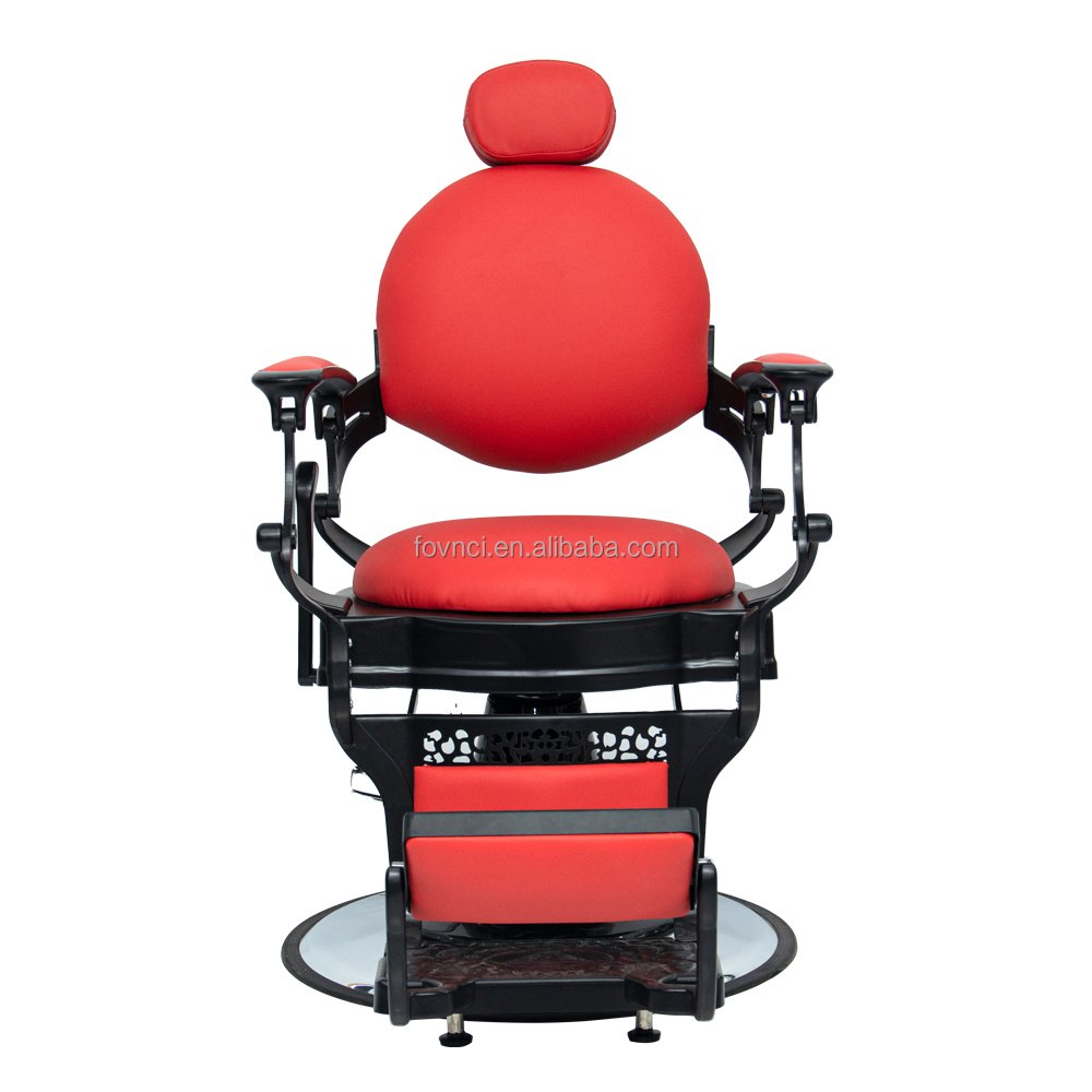 black&red frame synthetic leather salon furniture haircutting modeling barber chair fovnci