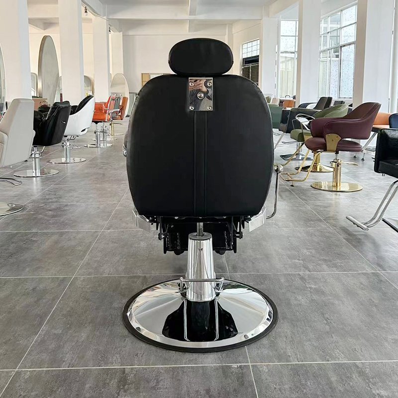 Antique Beauty Salon Black Reclining Hydraulic Barber Chair Vintage Salon Hair Shop Styling Barber Chair For Sales