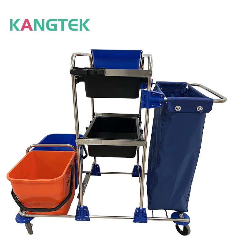 2024 Professional Hospital Hotel Furniture Dressing Dirty Solid Linen Laundry Cart Medical Linen Trolley With Wheels