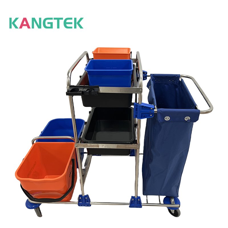 2024 Professional Hospital Hotel Furniture Dressing Dirty Solid Linen Laundry Cart Medical Linen Trolley With Wheels