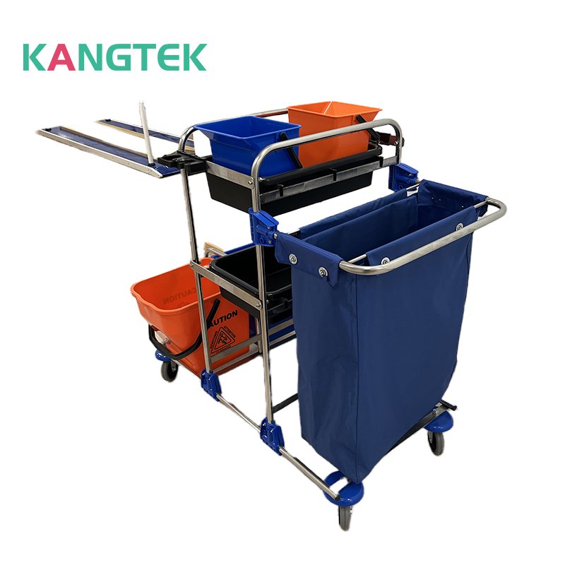 2024 Professional Hospital Hotel Furniture Dressing Dirty Solid Linen Laundry Cart Medical Linen Trolley With Wheels