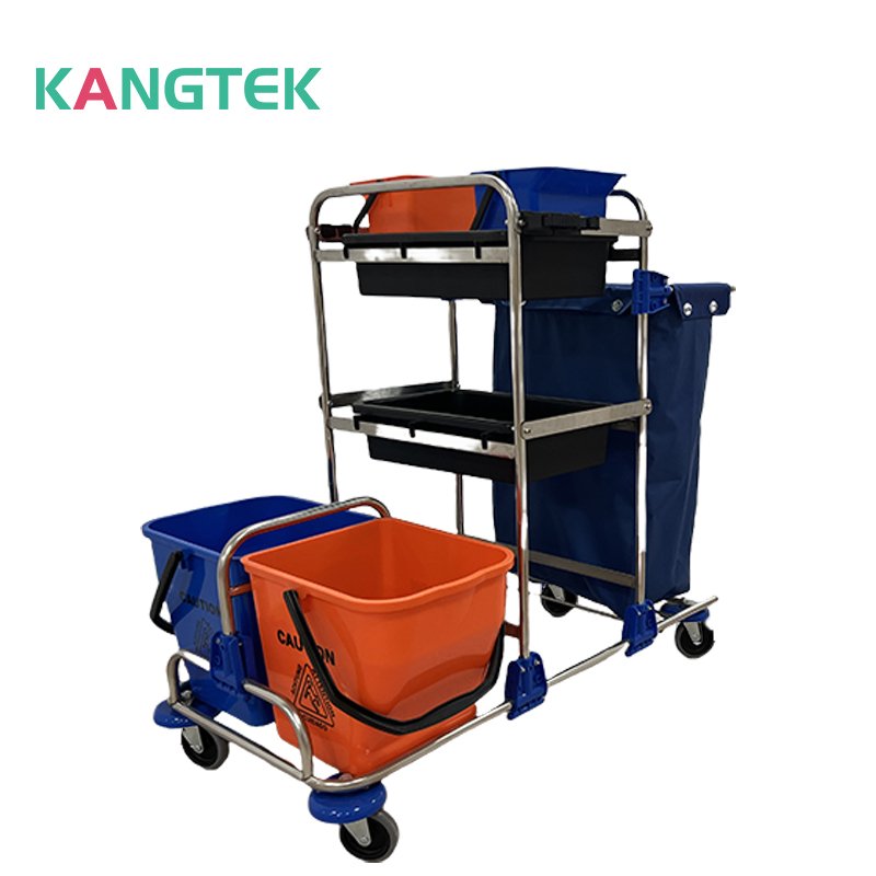 2024 Professional Hospital Hotel Furniture Dressing Dirty Solid Linen Laundry Cart Medical Linen Trolley With Wheels