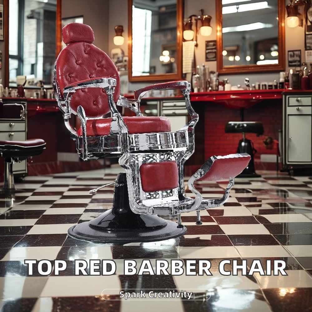 Factory's Popular Red classic barber chair for men High Quality Modern Furniture Wholesale for Beauty Salons Barber Shops