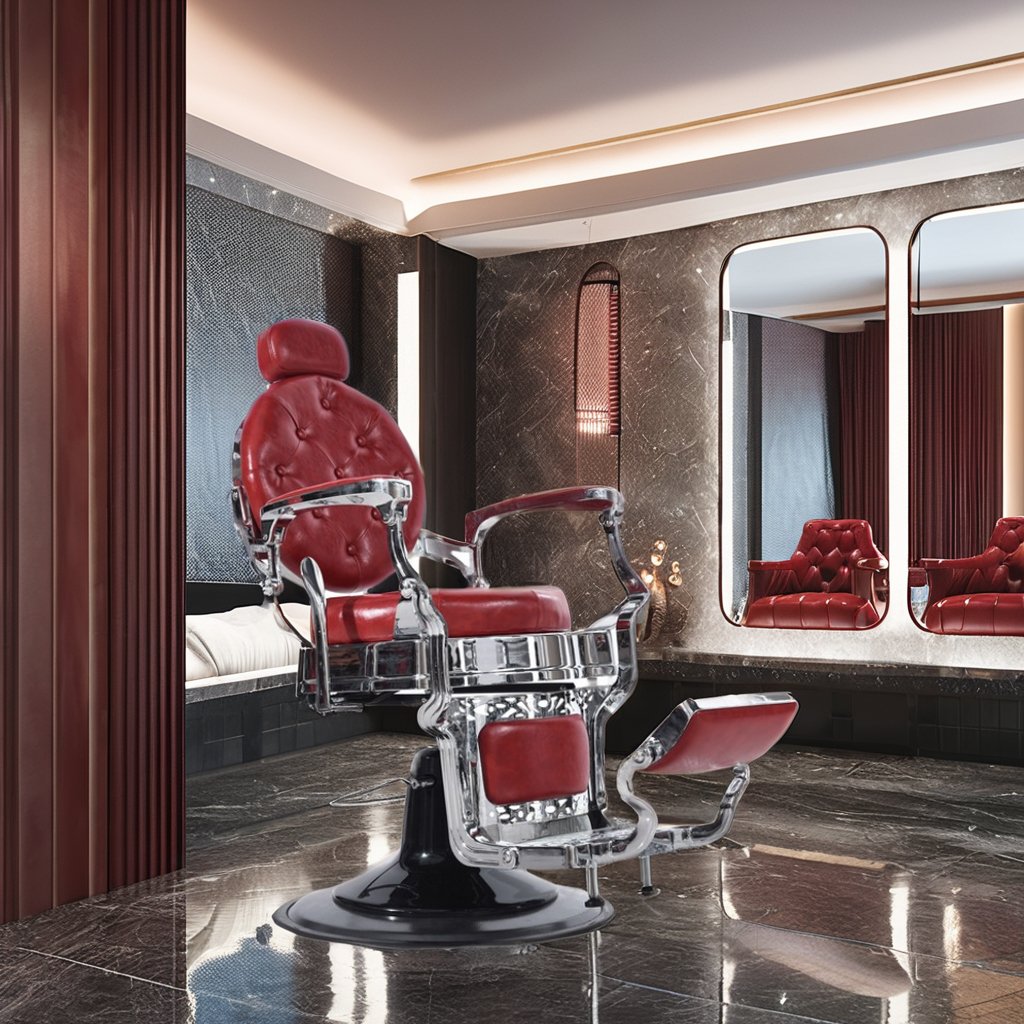 Factory's Popular Red classic barber chair for men High Quality Modern Furniture Wholesale for Beauty Salons Barber Shops