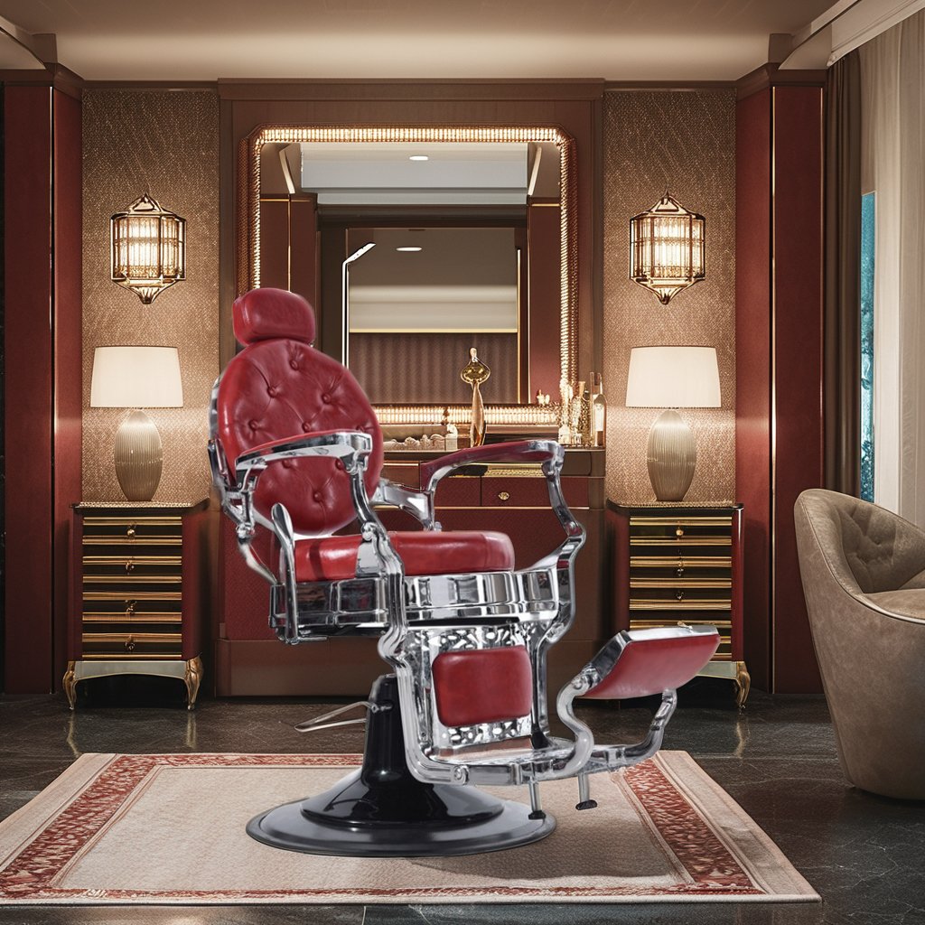 Factory's Popular Red classic barber chair for men High Quality Modern Furniture Wholesale for Beauty Salons Barber Shops