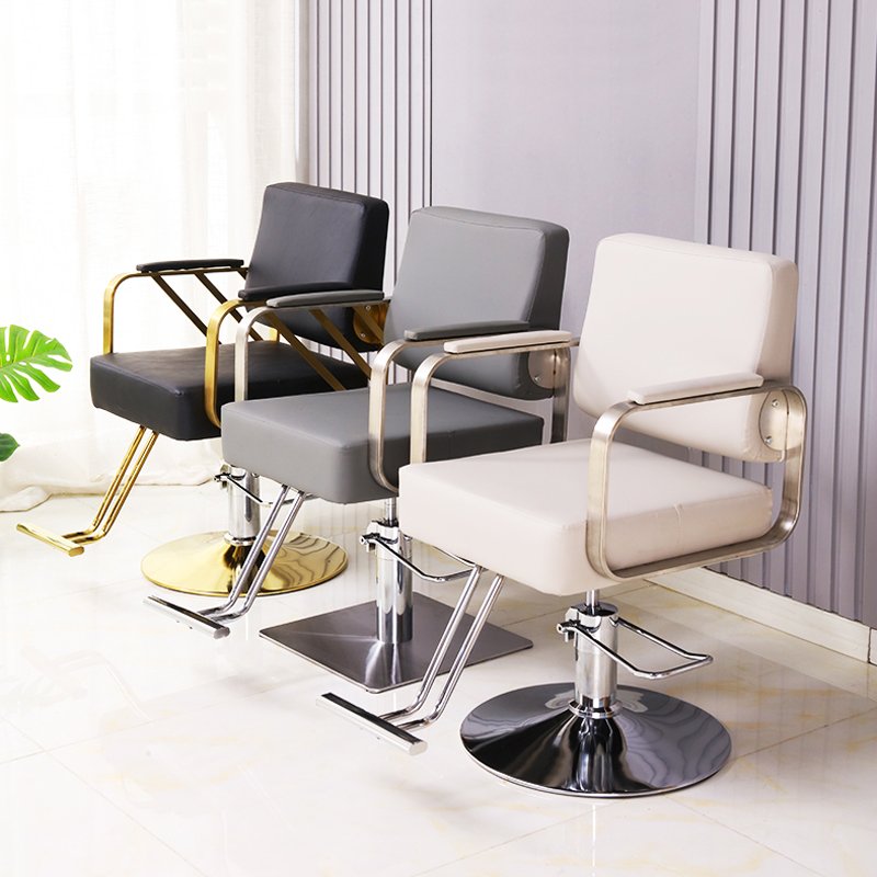 Modern PU leather barber chair High quality metal frame durable salon furniture barber chair