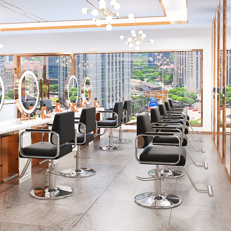 Modern PU leather barber chair High quality metal frame durable salon furniture barber chair