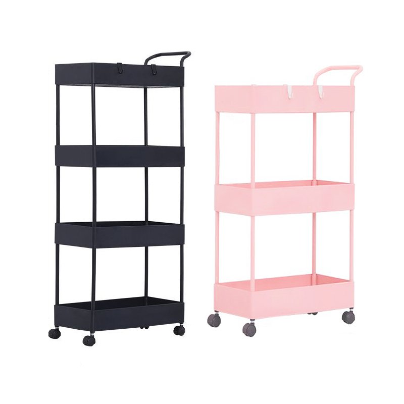 Beds With Organization And Storage Room Plastic ABS Rolling Cart With 3 Layers Display Shelves Shelf