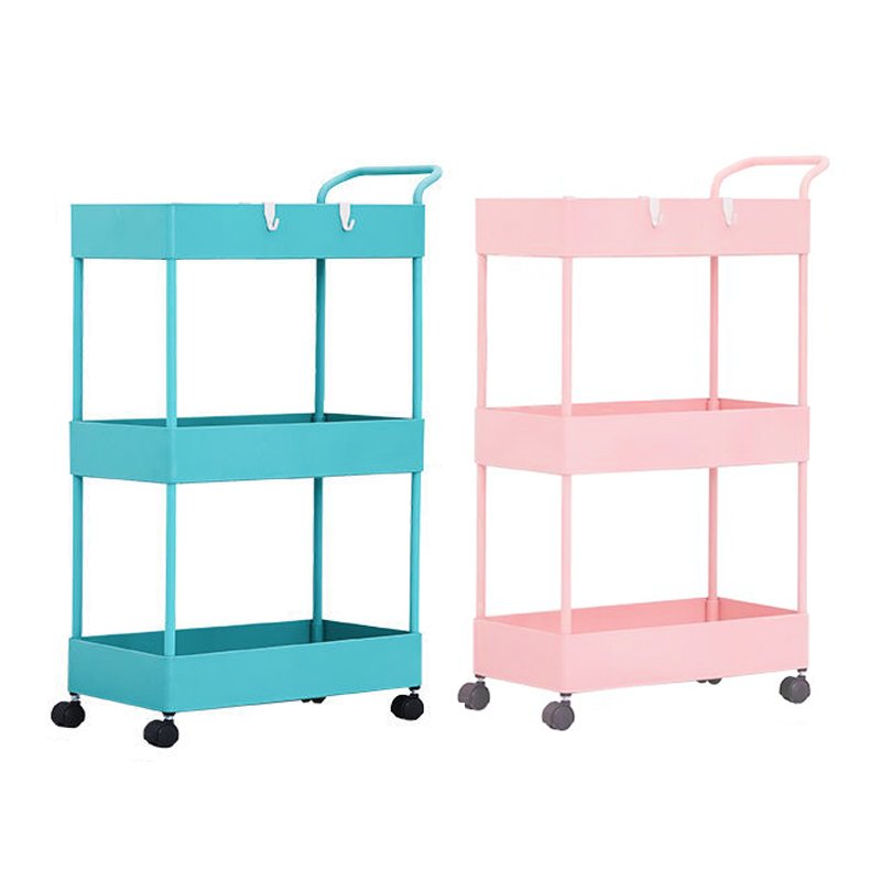 Beds With Organization And Storage Room Plastic ABS Rolling Cart With 3 Layers Display Shelves Shelf