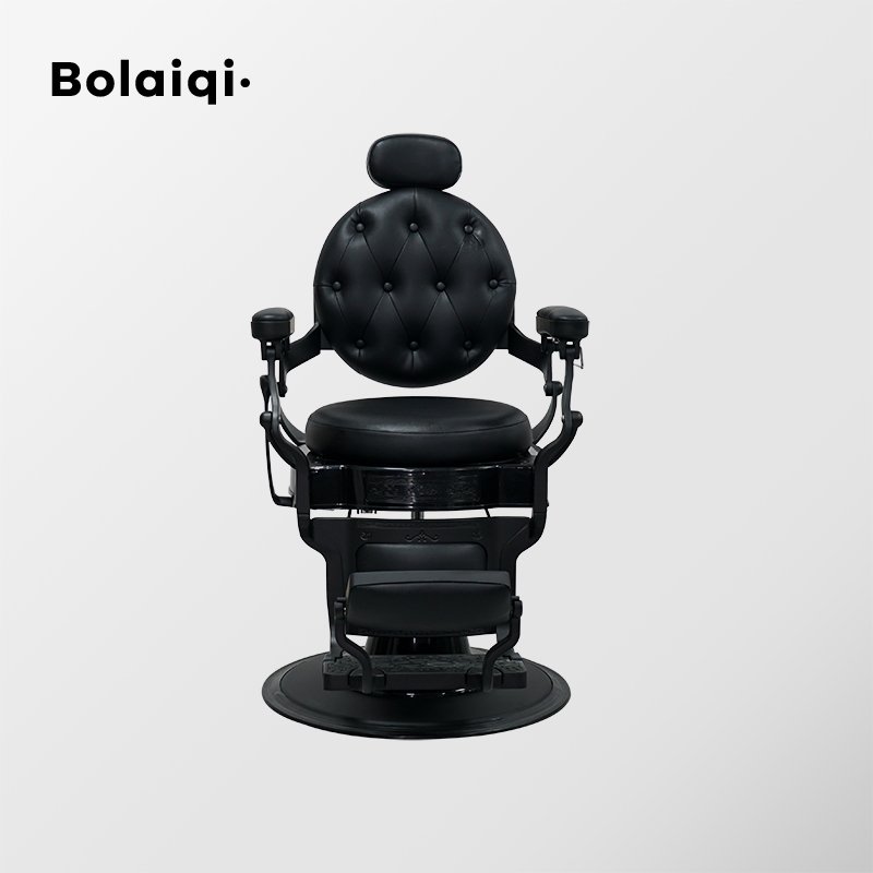BOLAIQI barber shop furniture vintage black barber chair beauty salon equipment barber chair hydraulic pump