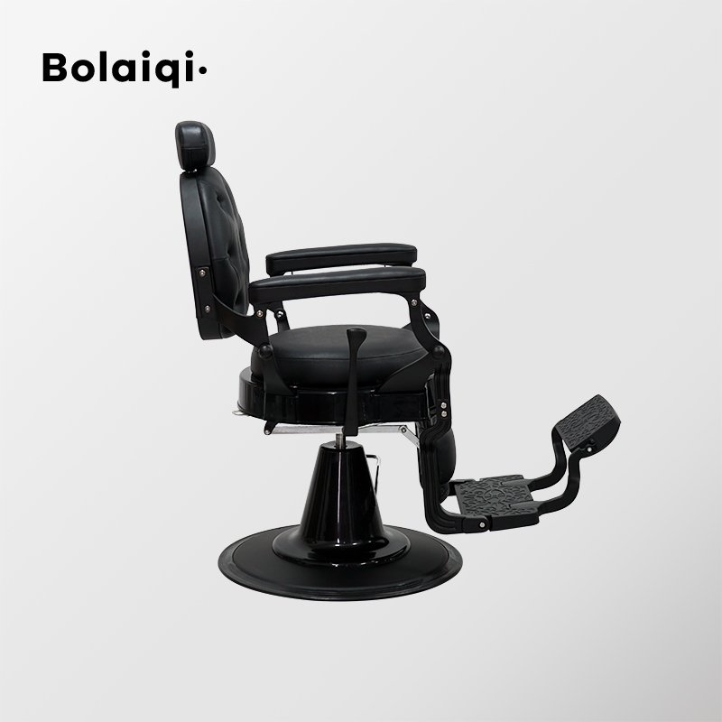 BOLAIQI barber shop furniture vintage black barber chair beauty salon equipment barber chair hydraulic pump