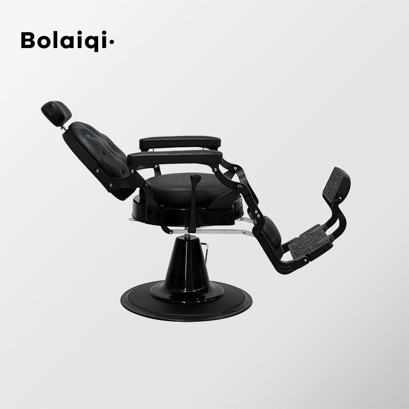 BOLAIQI barber shop furniture vintage black barber chair beauty salon equipment barber chair hydraulic pump