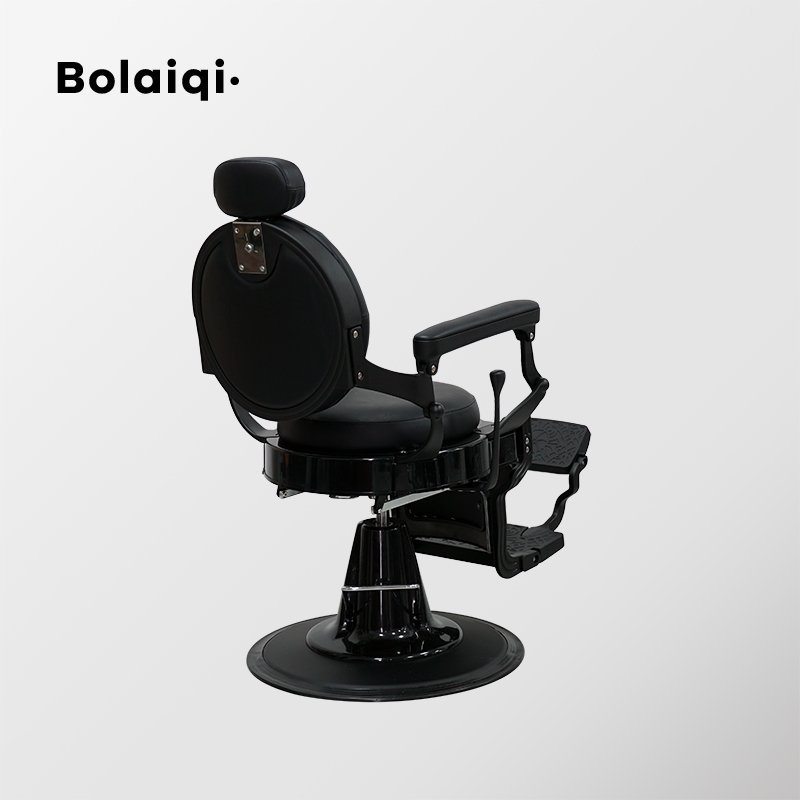 BOLAIQI barber shop furniture vintage black barber chair beauty salon equipment barber chair hydraulic pump