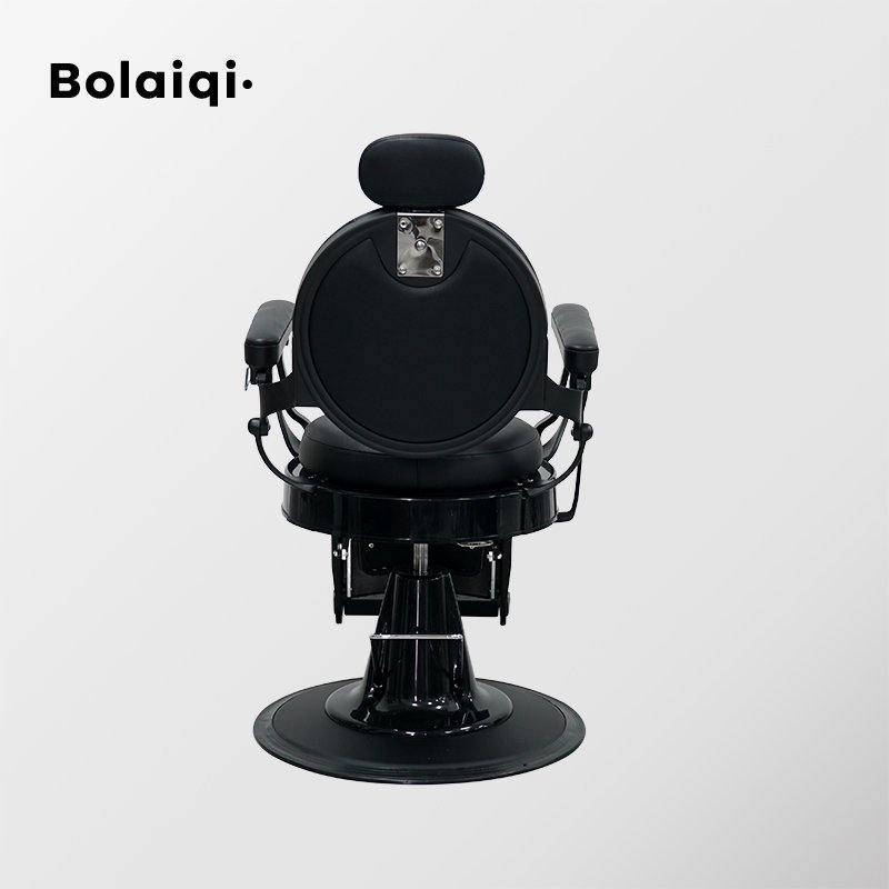 BOLAIQI barber shop furniture vintage black barber chair beauty salon equipment barber chair hydraulic pump