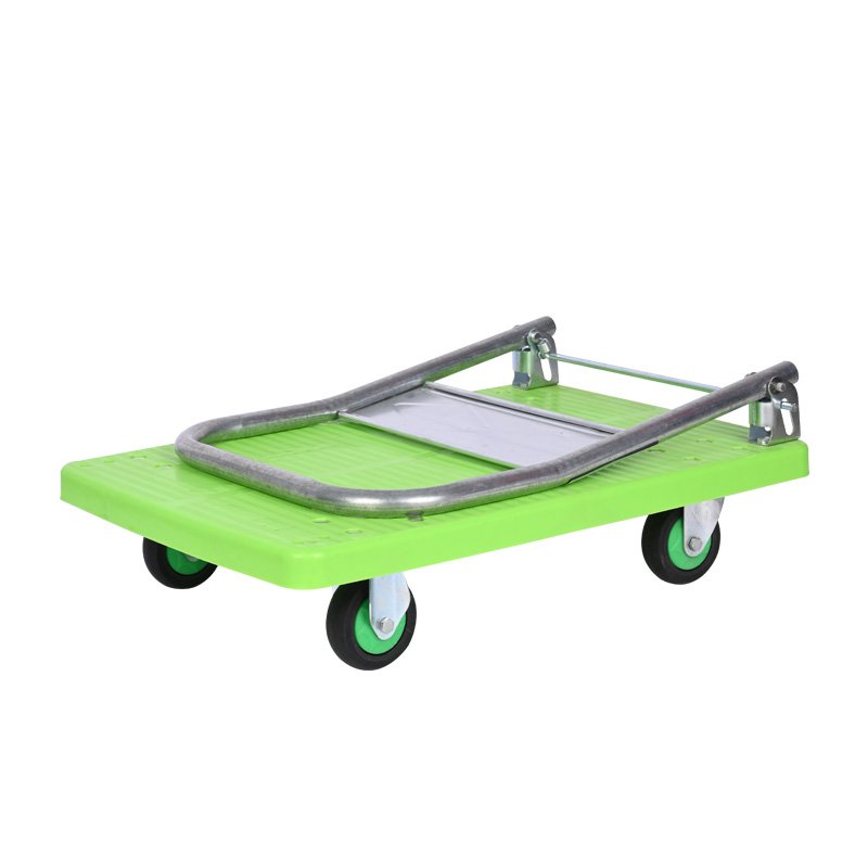 Wholesale Prices Hand Truck Foldable Trolley Heavy Duty Plastic Handcart Material Handling 3" TPR Wheel Easy Moving Platform H1