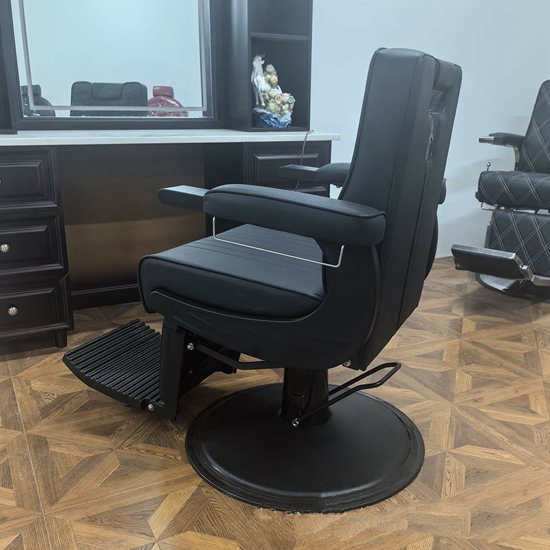 Professional Hydraulic Salon Furniture Antique Style Barbershop Black Haircut Electric Barber Recliner Chair Set For Sale