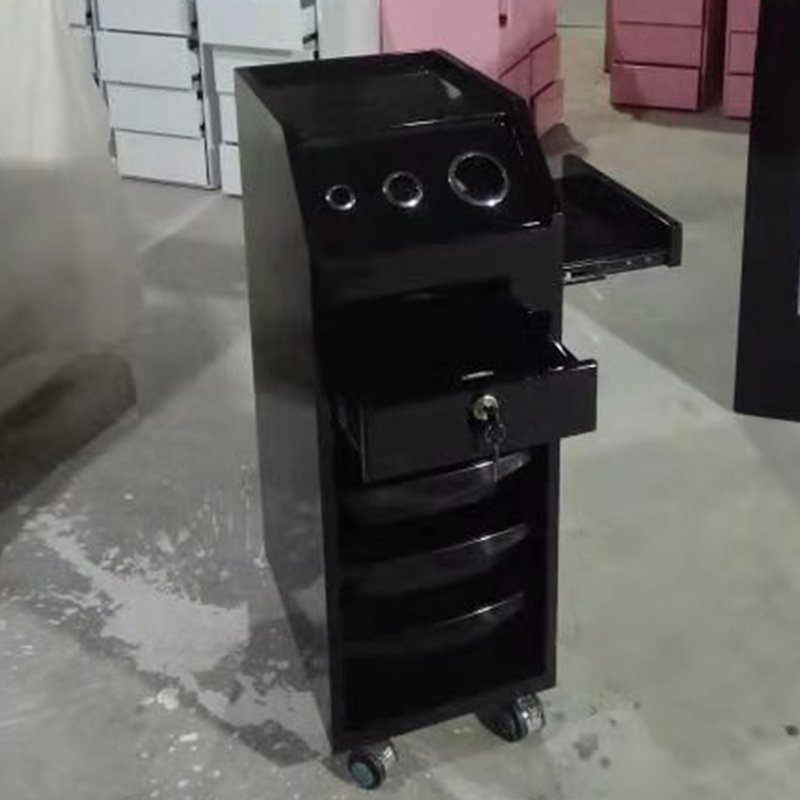 Foshan Factory Hot Sale Modern Black Beauty Nail Salon Trolley