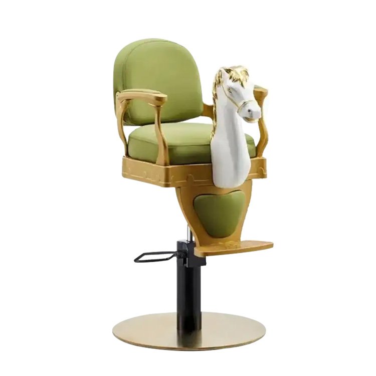 pink Children's horse head barber kids hair salon chair baby special unique shape lifting barber chair