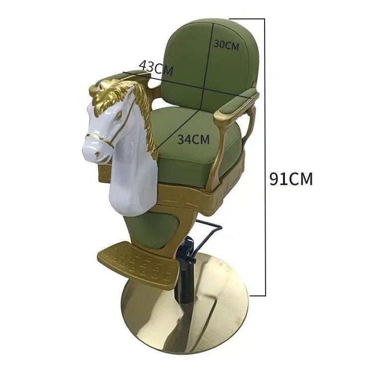 pink Children's horse head barber kids hair salon chair baby special unique shape lifting barber chair