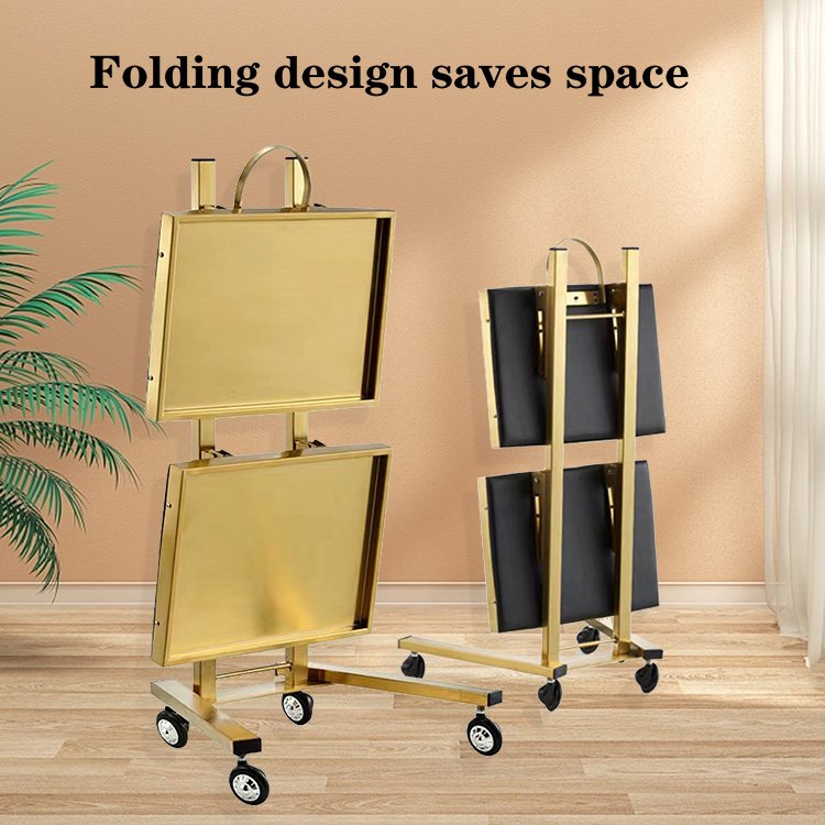Hair Salon Trolley Economical Iron Black Tattoo Tools Store Nail Beauty Furniture Cosmetic Color Slide Feature