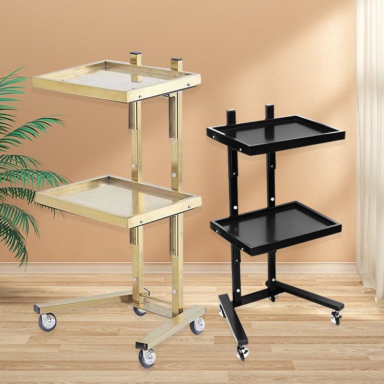 Hair Salon Trolley Economical Iron Black Tattoo Tools Store Nail Beauty Furniture Cosmetic Color Slide Feature
