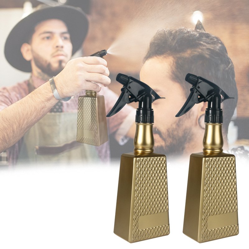 Retro Gold Diamond Pattern Fine Mist Hairdressing Spray Bottle High Quality Multi-Purpose Hair Care Styling Product Barber Shop