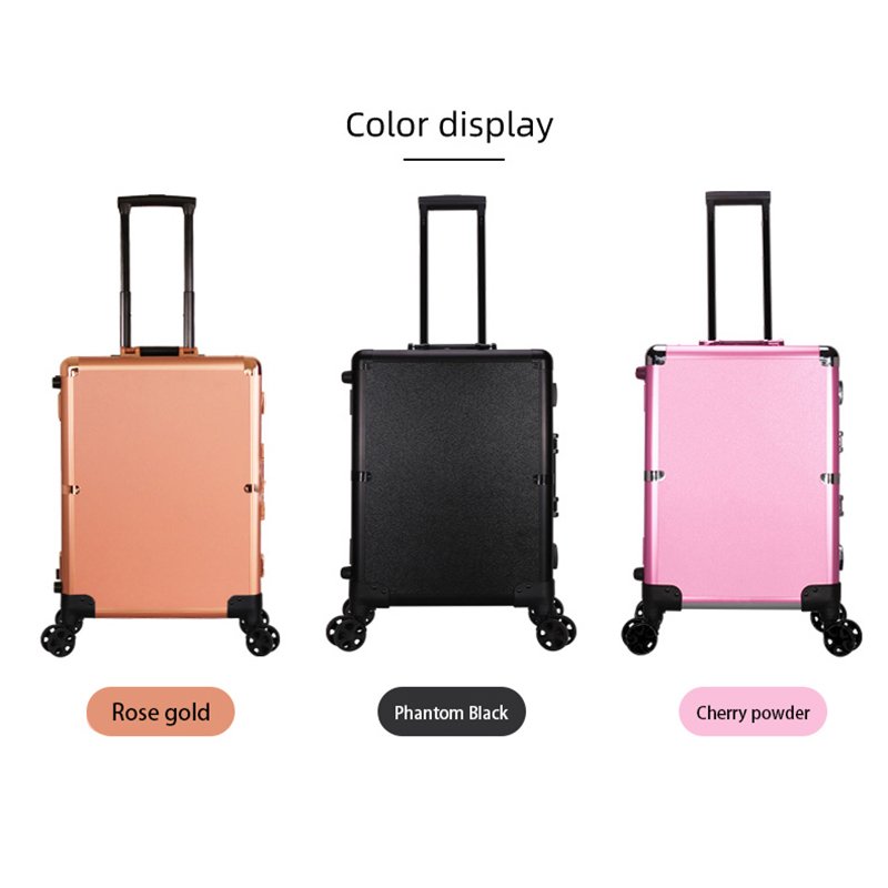 Beauty Nail Salon Manicure Table with Extendable Function Illuminated Trolley Mirrored Case and Makeup Area with button function