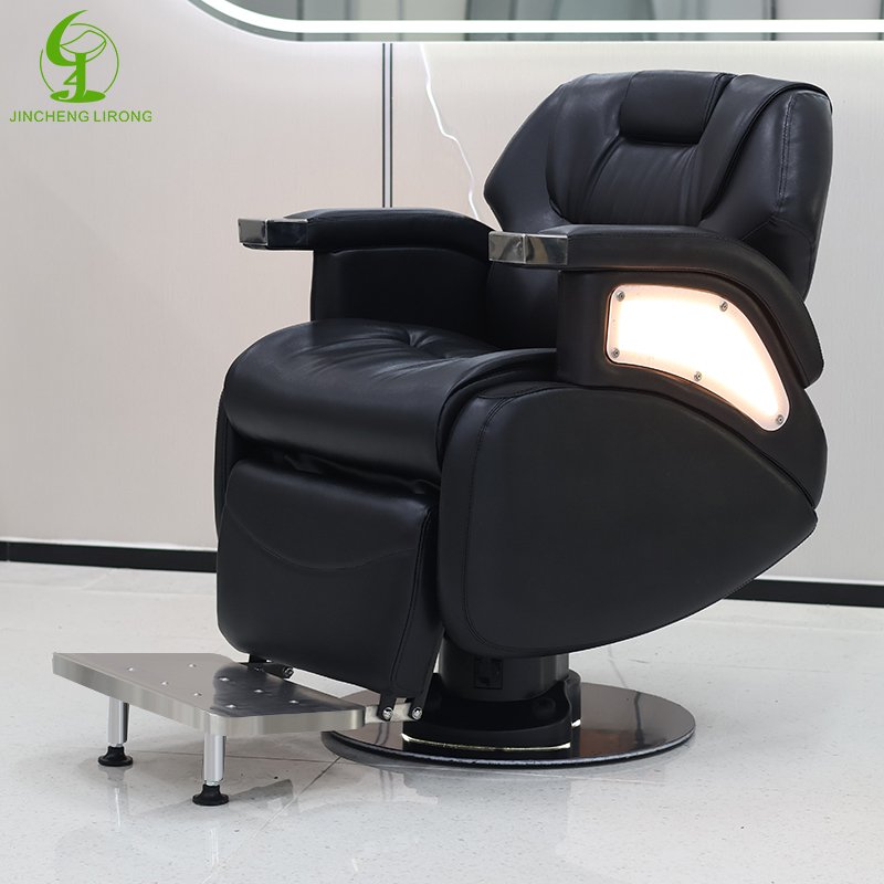 JINCHENG Luxury Modern Salon Furniture Electric Barber Chairs Led Light Band Armchair Hair Care Chair Salon Treatment Chairs