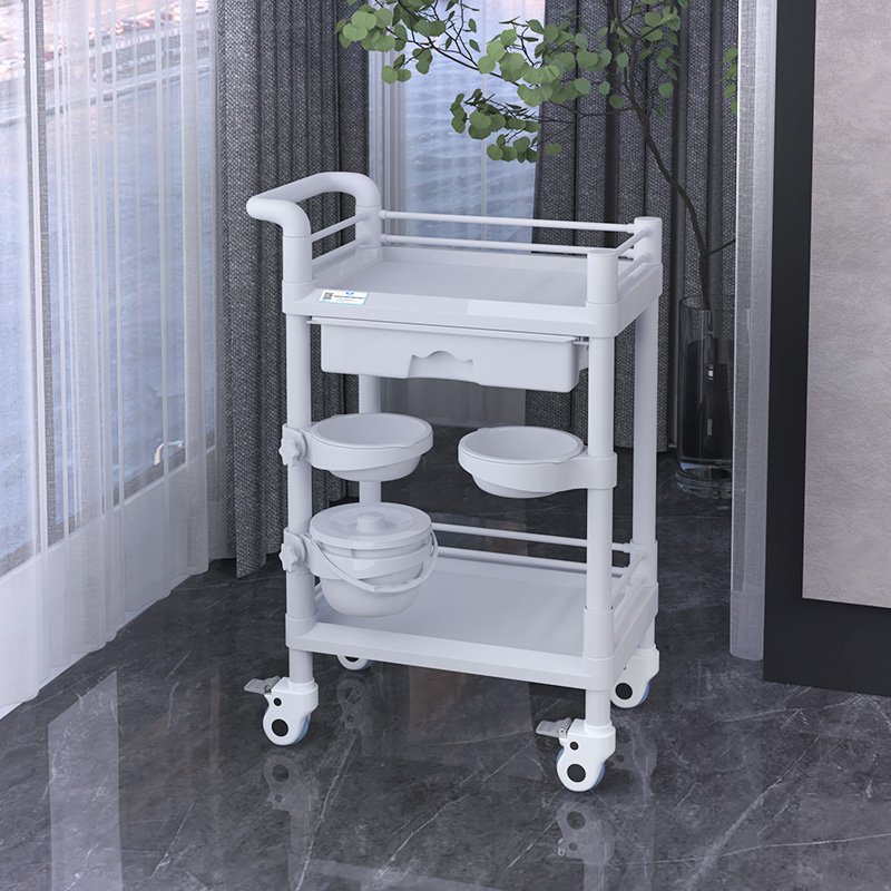 Multi-specification silent Casters ABS Spa Beauty salon trolley Factory Wholesale beauty cart with bowl drawer