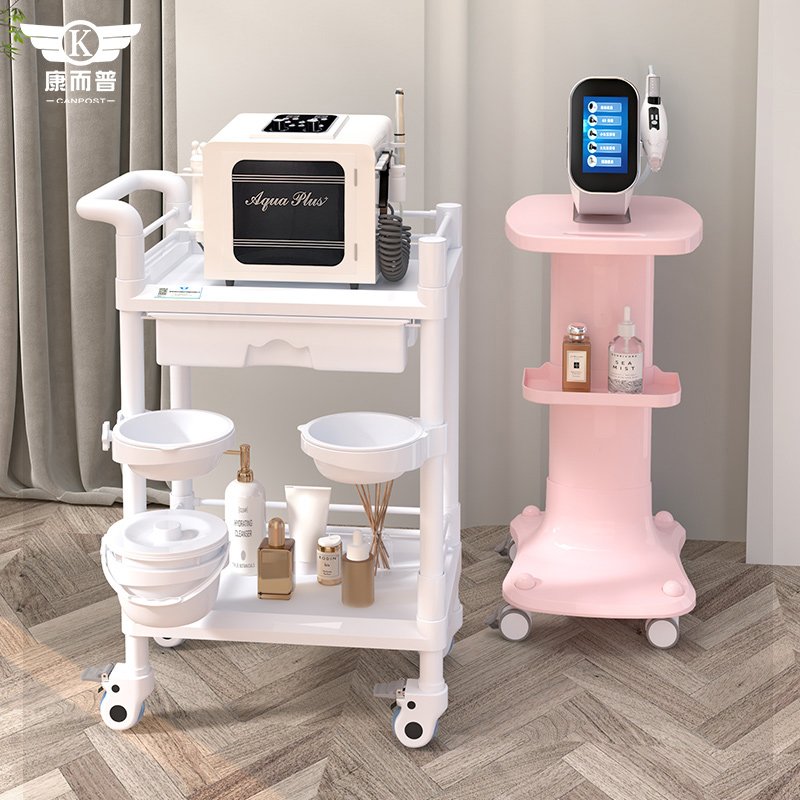 Multi-specification silent Casters ABS Spa Beauty salon trolley Factory Wholesale beauty cart with bowl drawer