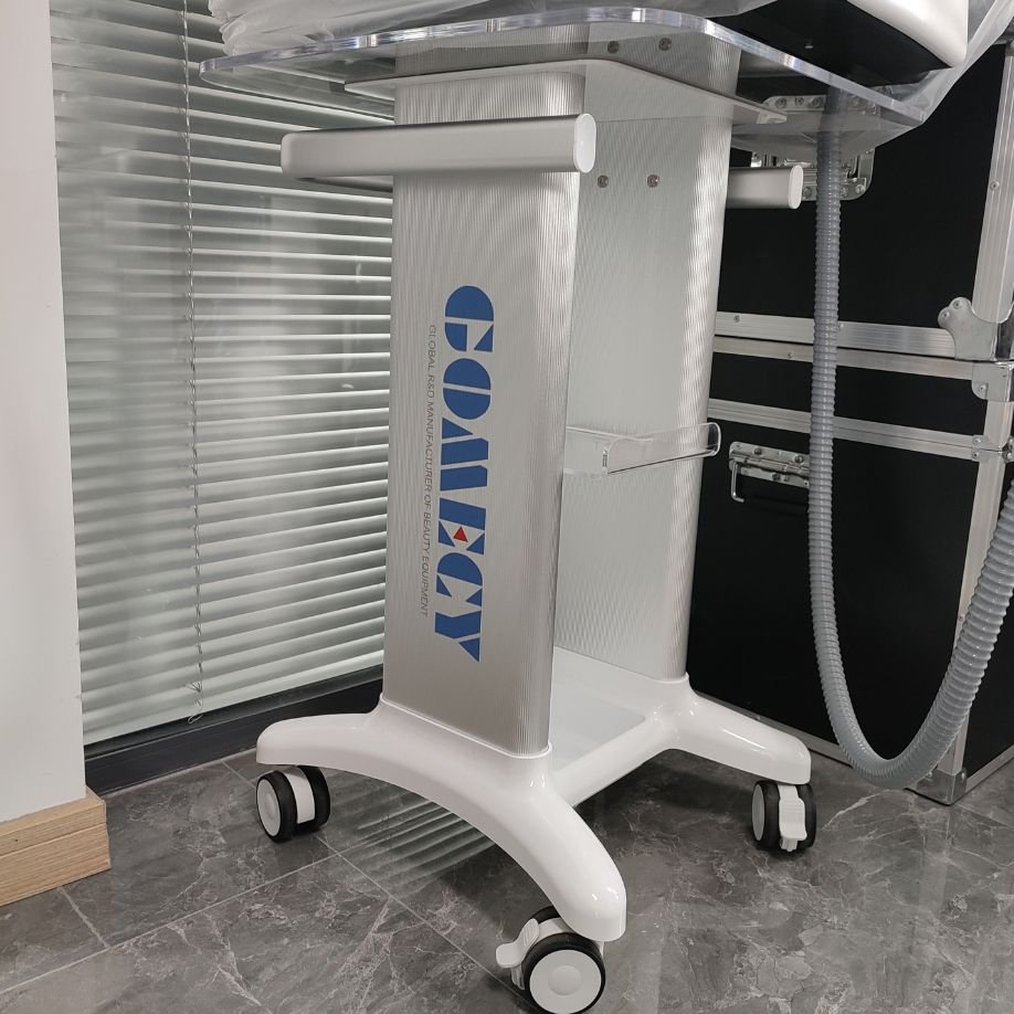 2024 GOMECY Clear Acrylic Beauty Salon Machine Stand Rolling Cart SPA Trolley Holder Factory Price