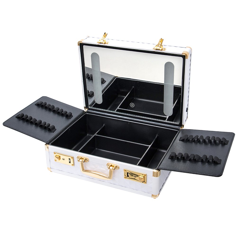 KONCAI FAMA Multi-function Rolling Studio Makeup Case cosmetic organizer Manicure Train Table With Mirror Train Table